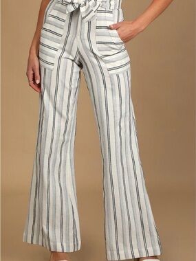 O'Neill White Pants with Navy Stripe